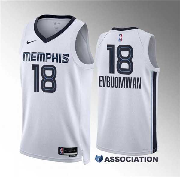 Men's Memphis Grizzlies #18 Tosan Evbuomwan White Association Edition Stitched Jersey Dzhi